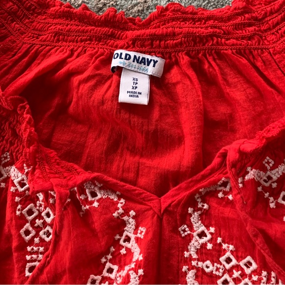 Red Cotton Poet’s/Boho Blouse - Picture 3 of 9